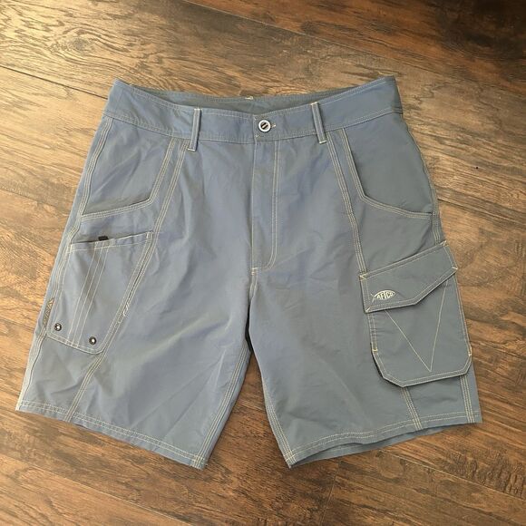 AFTCO Fishing Shorts Mens 36 Nylon Cargo Pockets Outdoor Lightweight Quick Dry - Picture 1 of 8